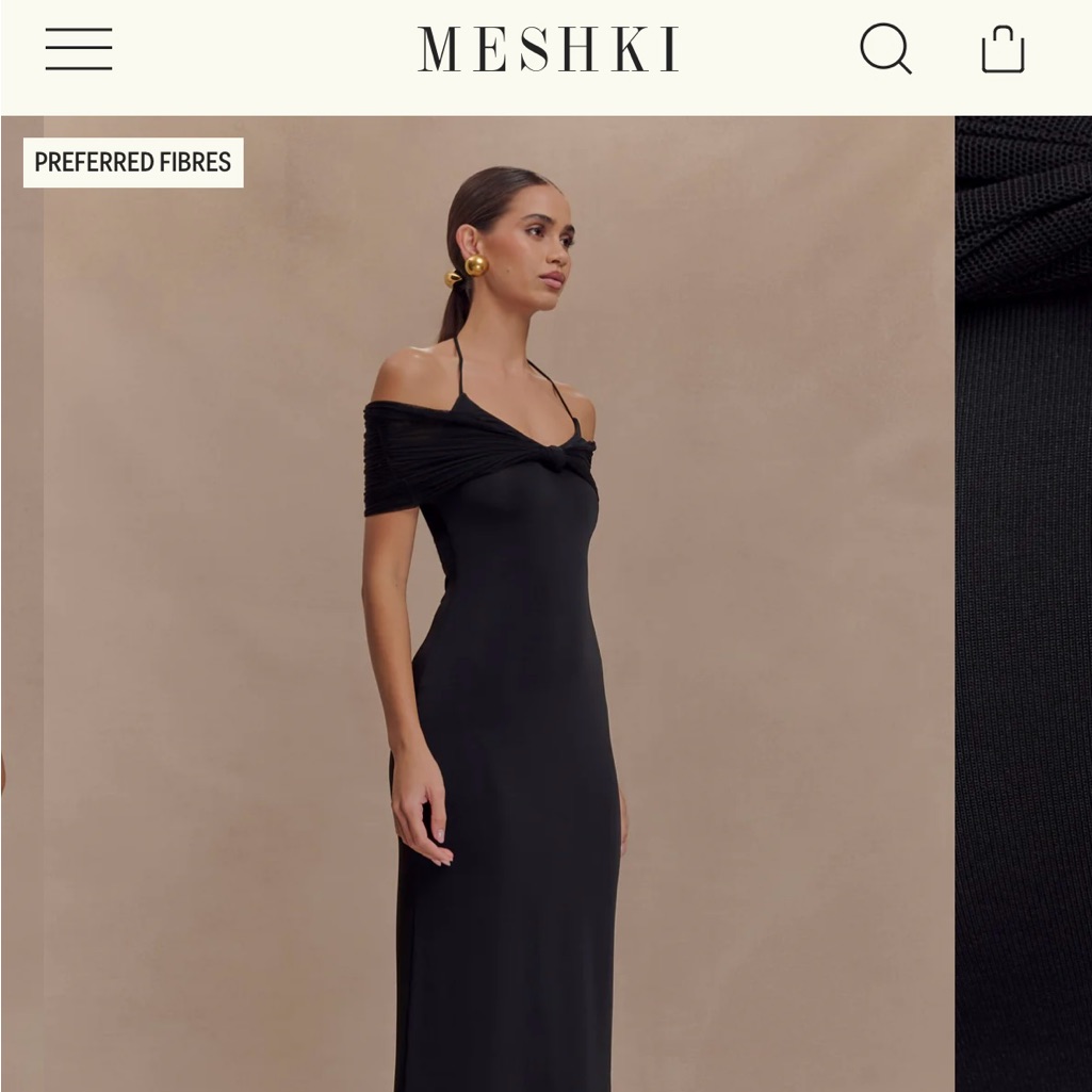 Meshki Bernadine Black Dress, Nwt